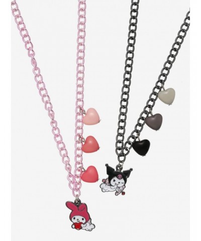 My Melody & Kuromi Cupid Heart Best Friend Necklace Set $6.39 Necklace Set