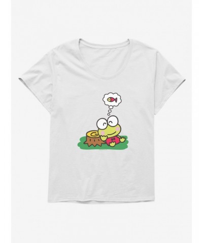 Keroppi Outdoor Thinking Girls T-Shirt Plus Size $7.42 T-Shirts