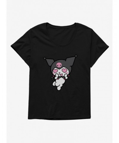 Kuromi Heart Eyes Girls T-Shirt Plus Size $11.10 T-Shirts