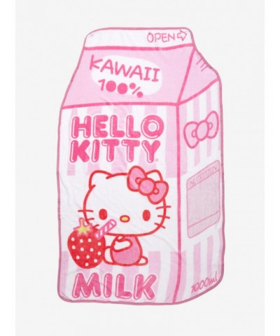 Hello Kitty Milk Carton Figural Throw Blanket $10.21 Blankets