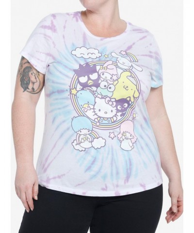 Hello Kitty And Friends Pastel Tie-Dye Boyfriend Fit Girls T-Shirt Plus Size $9.48 T-Shirts