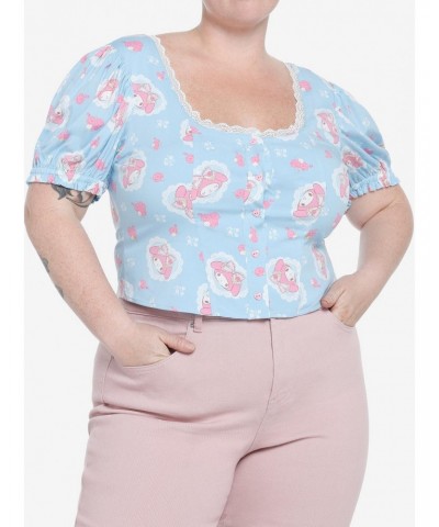 My Melody Lace Peasant Girls Woven Top Plus Size $11.38 Tops