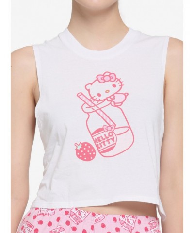 Hello Kitty Strawberry Milk Tank & Shorts Girls Lounge Set $9.90 Lounge Set