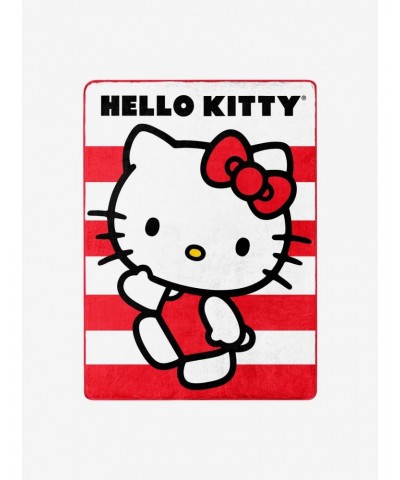 Hello Kitty Waving Stripes Silk Touch Throw $13.26 Throws